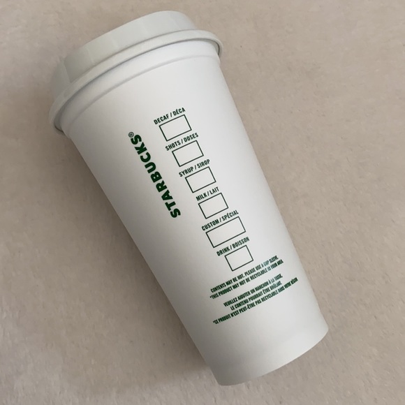 {NWOT} Starbucks | Reusable Coffee Mug Water Cup Plastic White/Green 16oz Grande - Picture 14 of 15